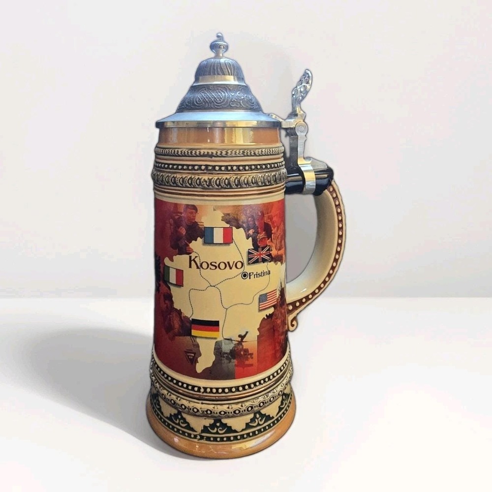 Limited Edition Willi Geck German Beer Stein: Kosovo Military Commemorative LTD